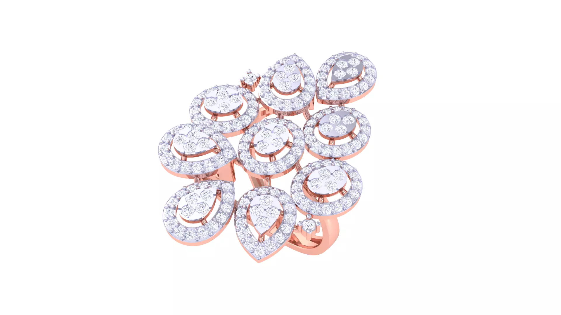 Women Fancy Stylish Flower Ring 3dm STL OBJ FBX Renders Details 3D print model_0