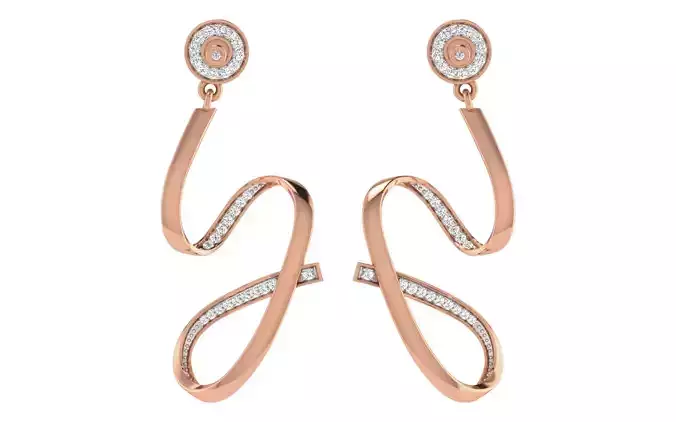 Women Drop earrings 3dm render detail