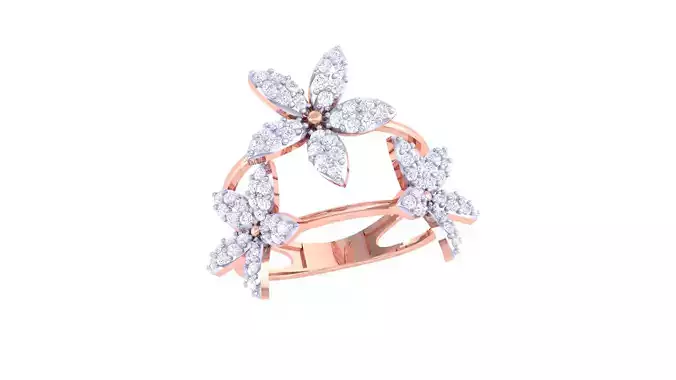Women Fancy Stylish Flower Ring 3dm STL OBJ FBX Renders Details