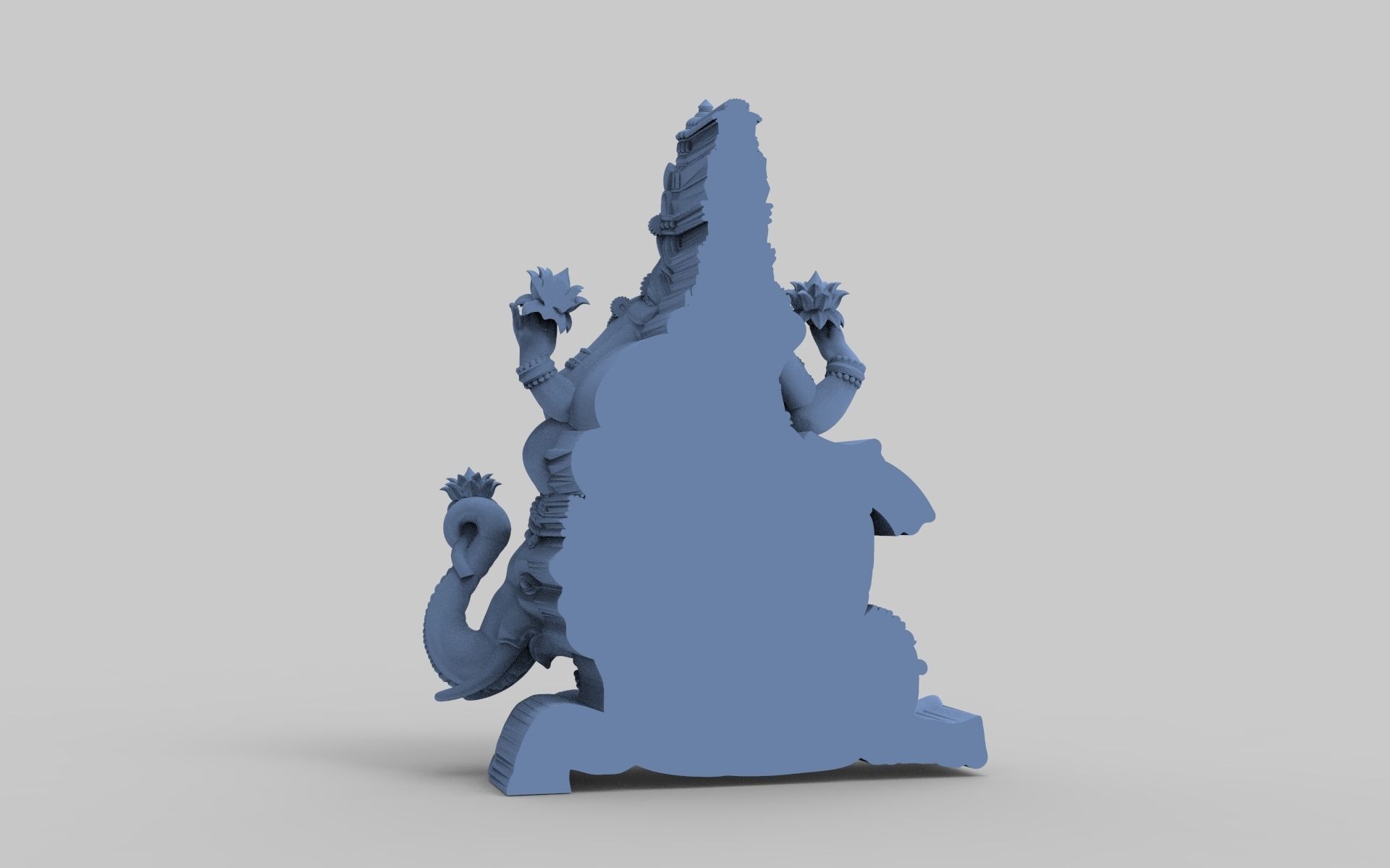 gaja lakshmi hindu god 3D print model_2