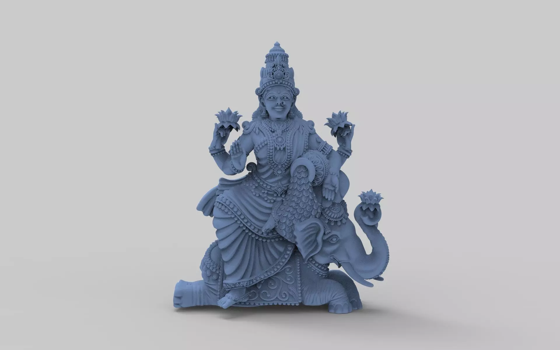 gaja lakshmi hindu god 3D print model_0