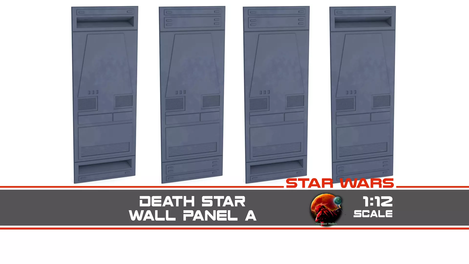 Death Star Wall Panel - A - 1-12 scale Blackseries  Free 3D print model_0