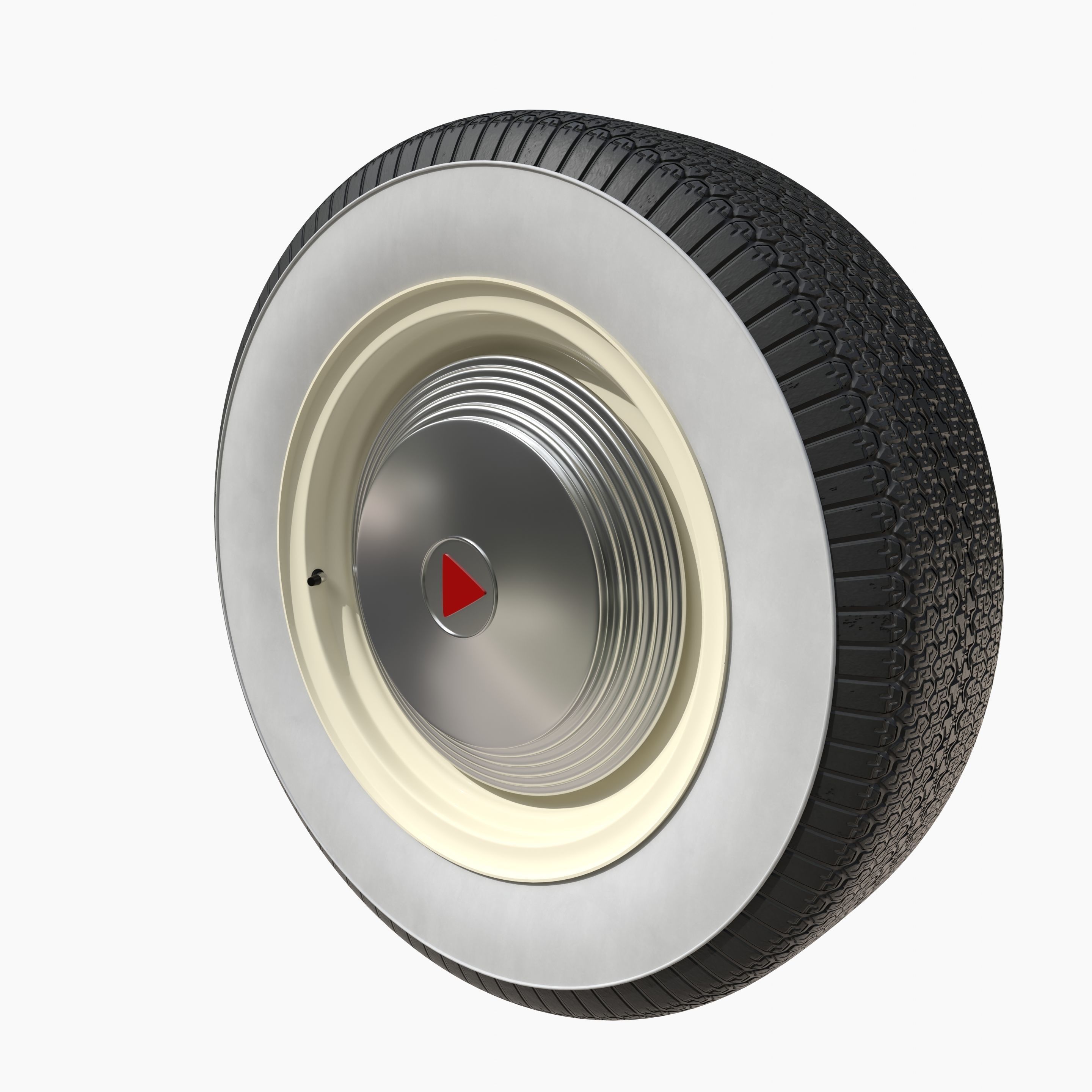 Generic 50s sedan wheel 3D model_2