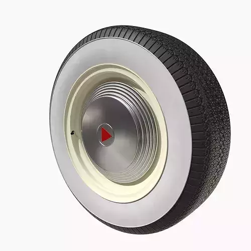 Generic 50s sedan wheel 3D model 3