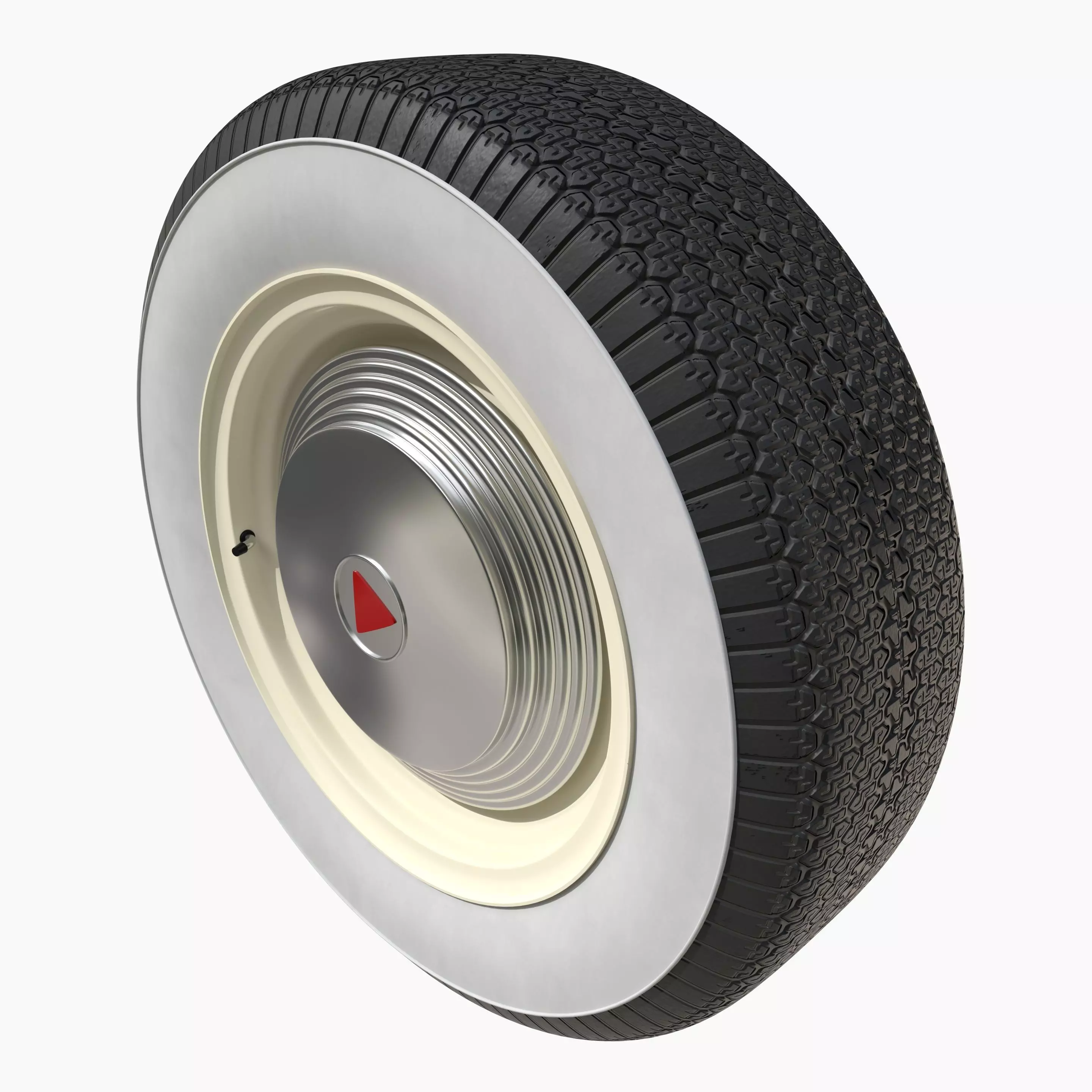Generic 50s sedan wheel 3D model_0