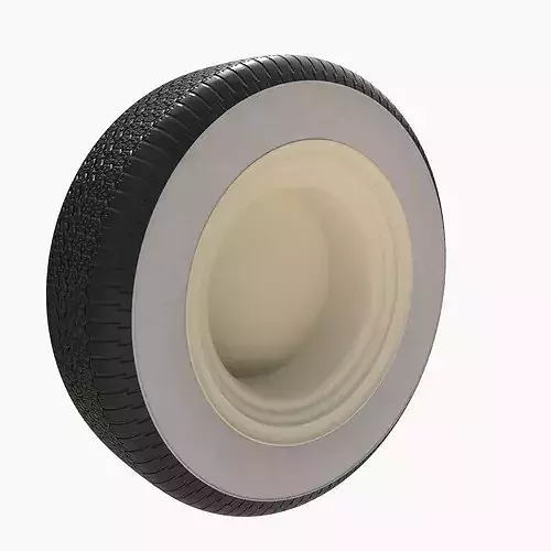 Generic 50s sedan wheel 3D model 6