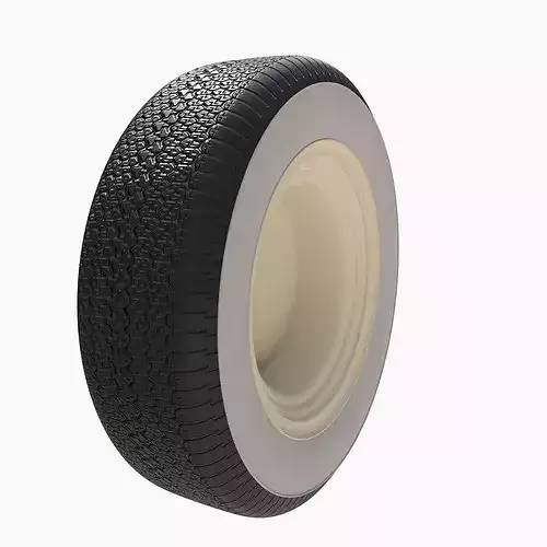 Generic 50s sedan wheel 3D model 5