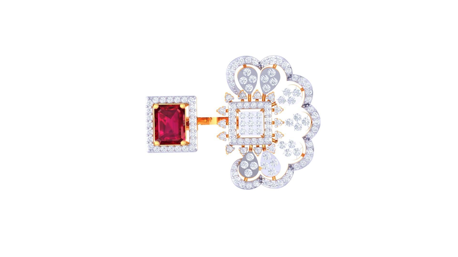 Open End Fancy Stylish Ring 3dm STL OBJ FBX Renders Details 3D print model_3