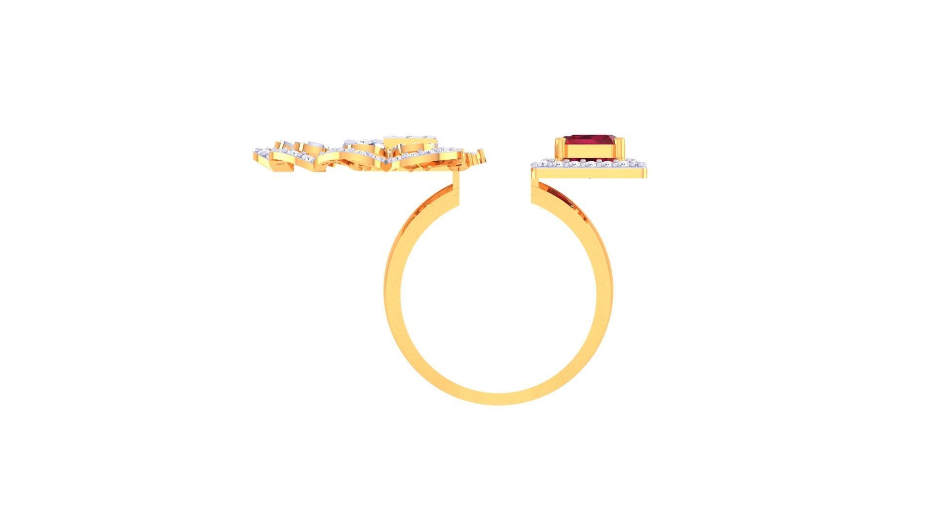 Open End Fancy Stylish Ring 3dm STL OBJ FBX Renders Details 3D print model_4