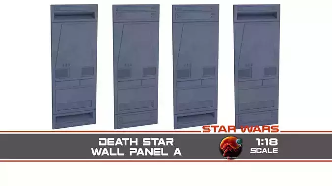 Death Star Wall Panel - A - 1-18 scale Kenner Hasbro  Free 3D print model