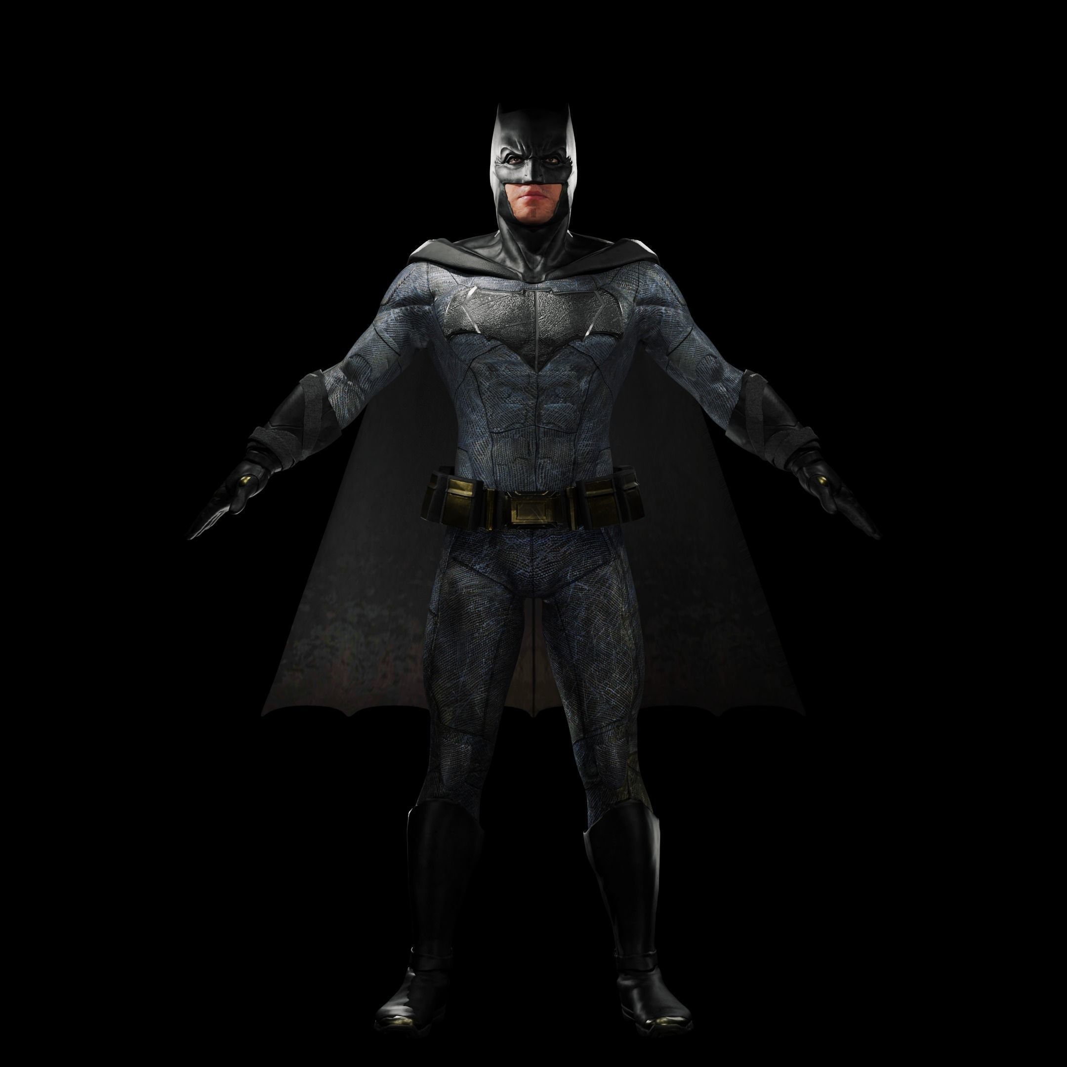 Batman Ben Affleck Rigged 3D model Justice League ZSJL 3D model_1