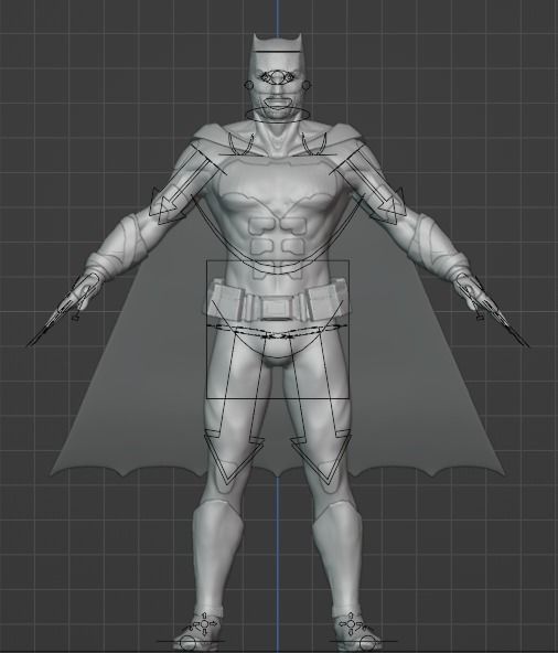 Batman Ben Affleck Rigged 3D model Justice League ZSJL 3D model_2