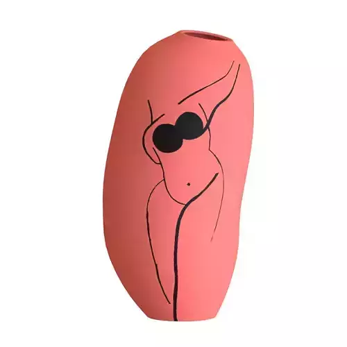 perla vase en gres rouge avec motif by f jacques