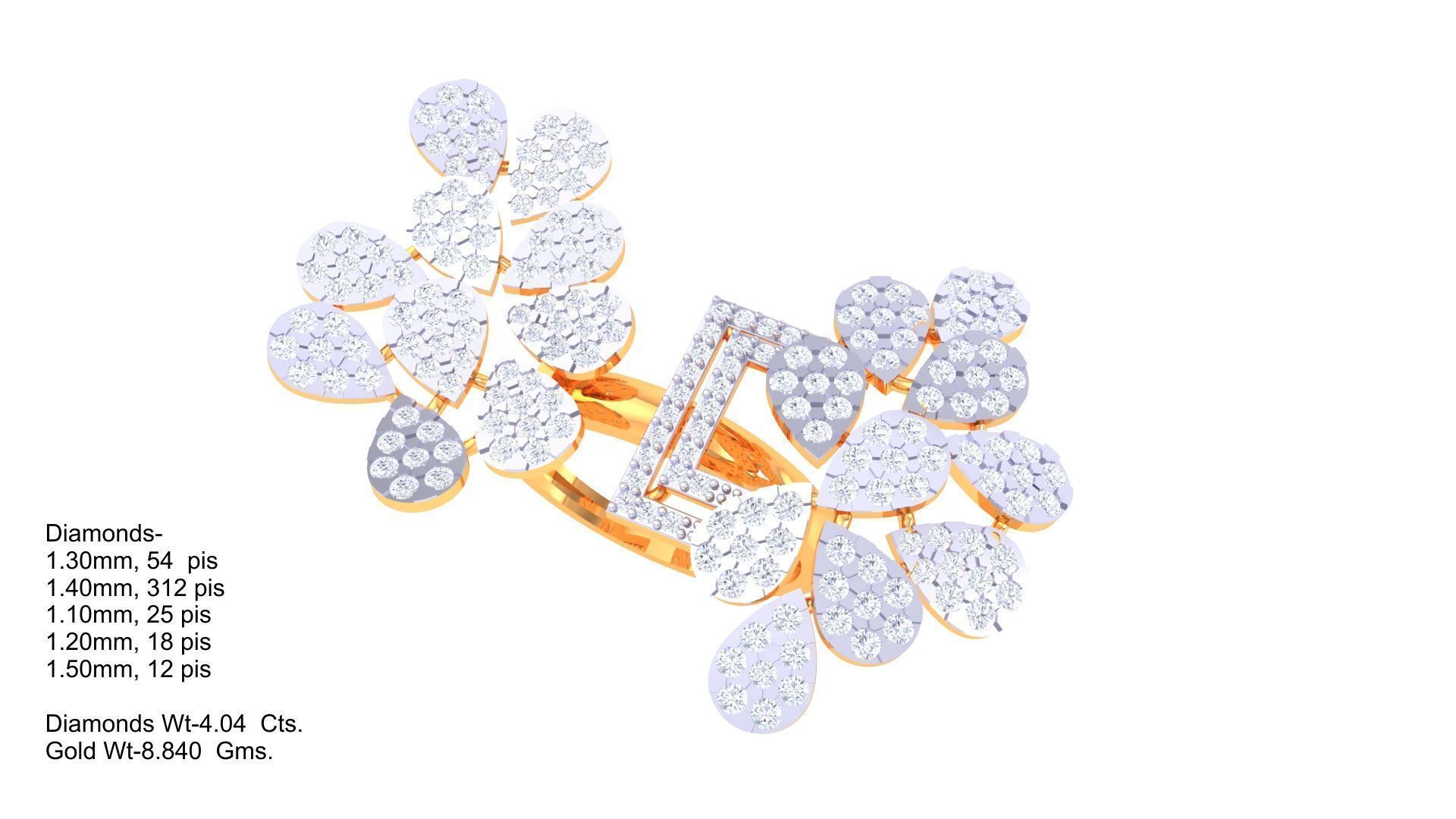 Open End Fancy Stylish Ring 3dm STL OBJ FBX Renders Details 3D print model_1