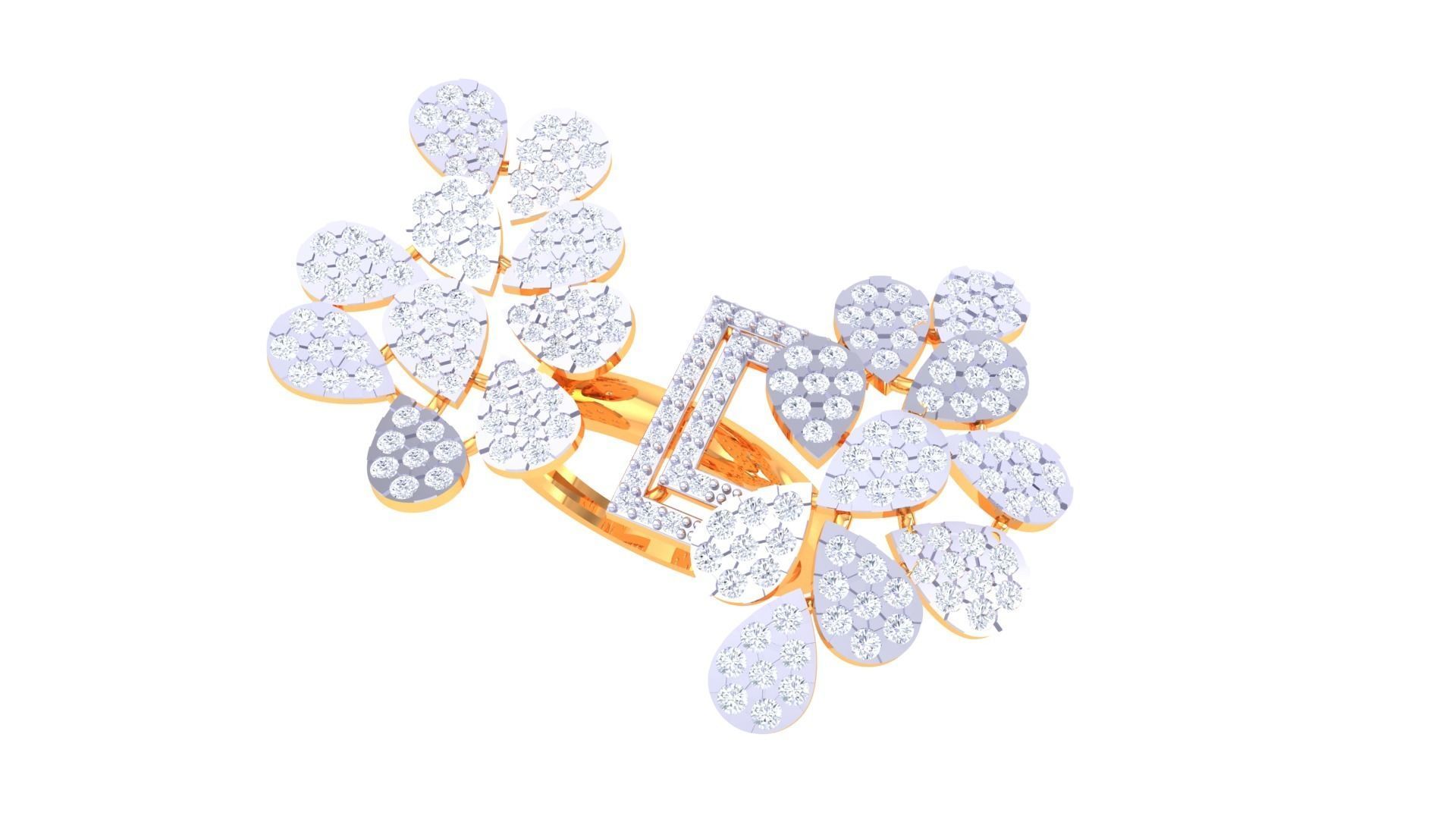 Open End Fancy Stylish Ring 3dm STL OBJ FBX Renders Details 3D print model_2