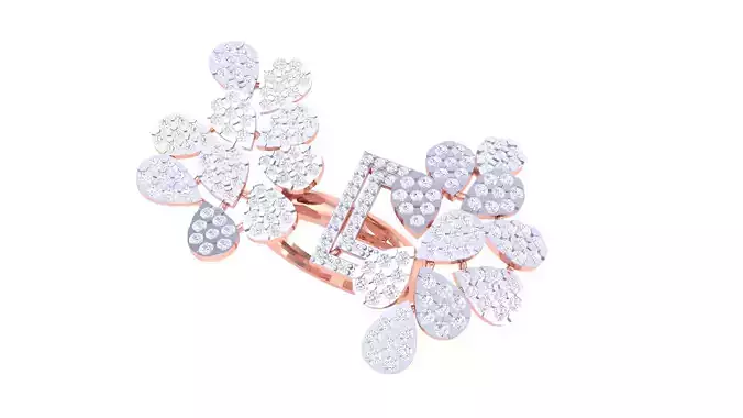 Open End Fancy Stylish Ring 3dm STL OBJ FBX Renders Details 3D print model