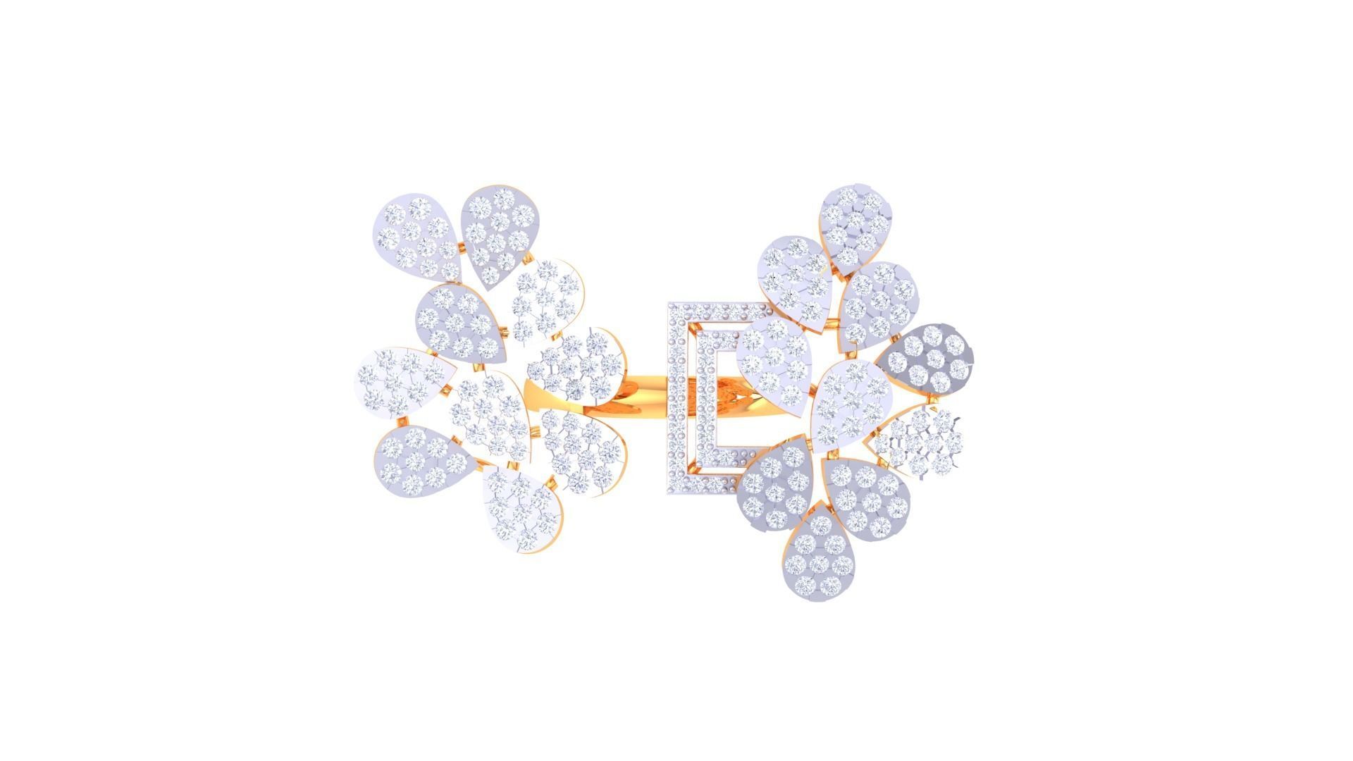 Open End Fancy Stylish Ring 3dm STL OBJ FBX Renders Details 3D print model_3