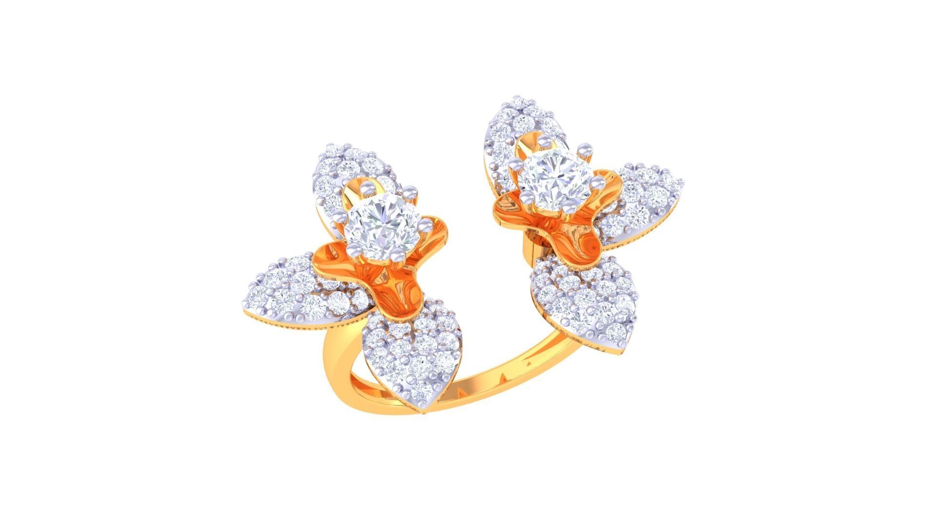 Open End Fancy Stylish Ring 3dm STL OBJ FBX Renders Details 3D print model_2