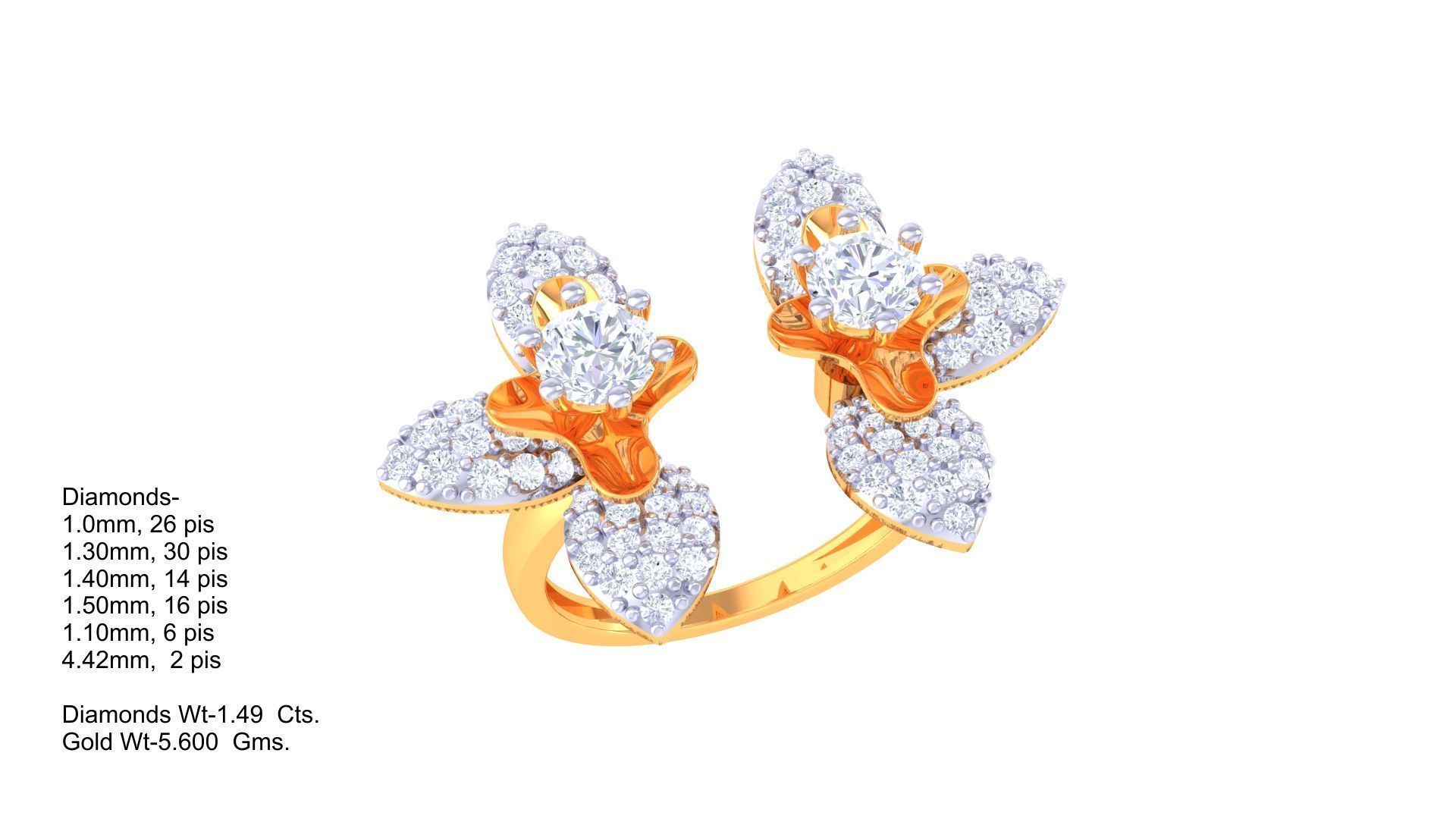 Open End Fancy Stylish Ring 3dm STL OBJ FBX Renders Details 3D print model_1