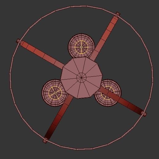 ALTURAS three light chandelier in brass with frosted glass 3D model_2