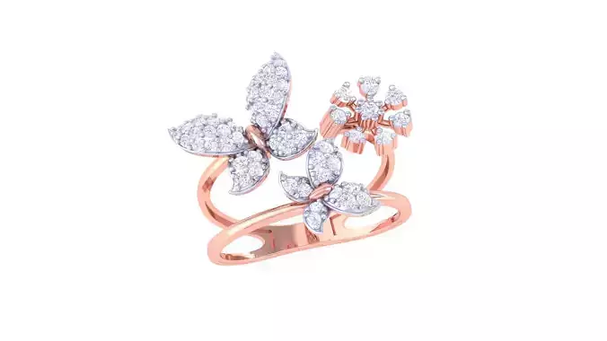 Women Fancy Stylish Flower Ring 3dm STL OBJ FBX Renders Details