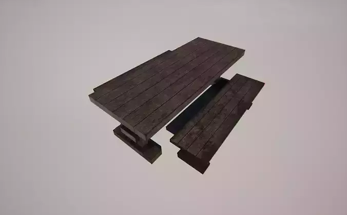 Tavern Props Long Table and Long Bench