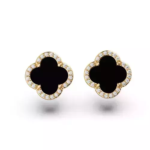 Earrings quatrefoil clover English earring