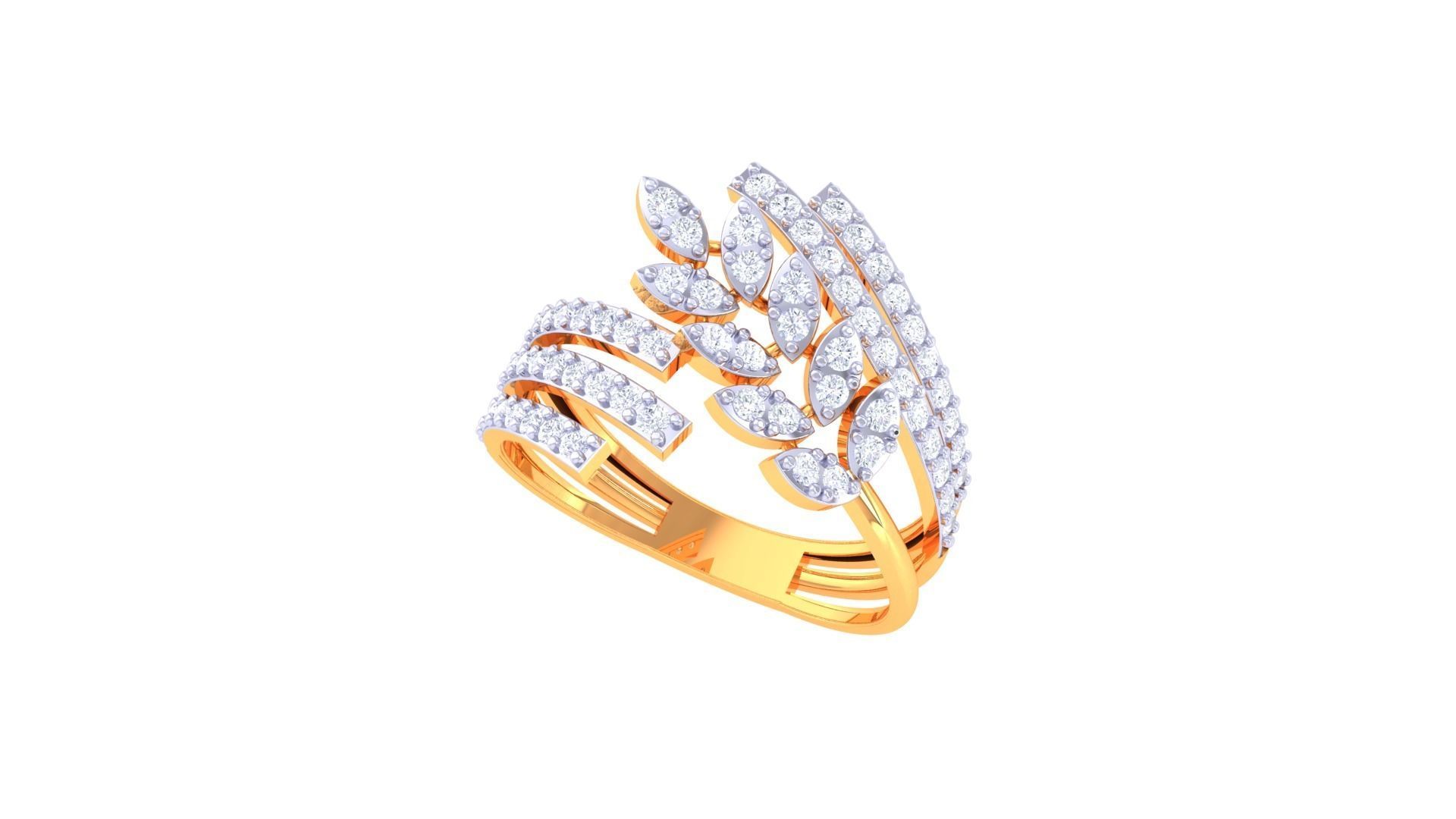 Women Fancy Stylish Flower Ring 3dm STL OBJ FBX Renders Details 3D print model_2