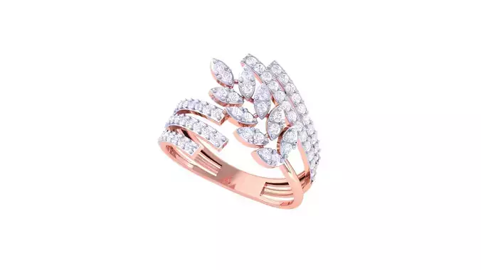 Women Fancy Stylish Flower Ring 3dm STL OBJ FBX Renders Details 3D print model