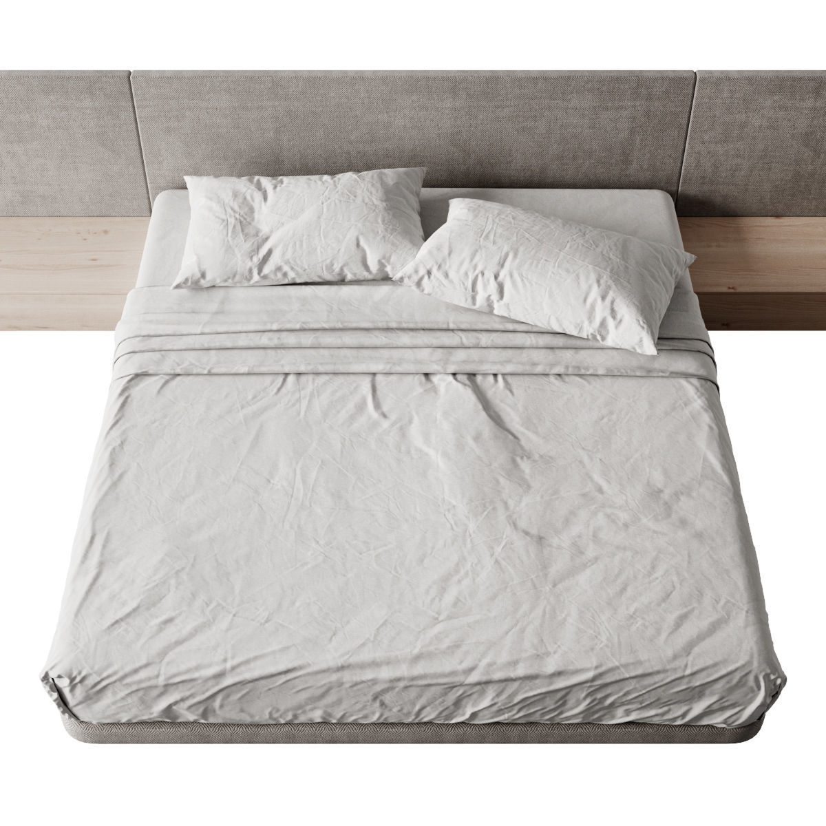 Bed 4 king size frame with headboard and footboard 3D model_3