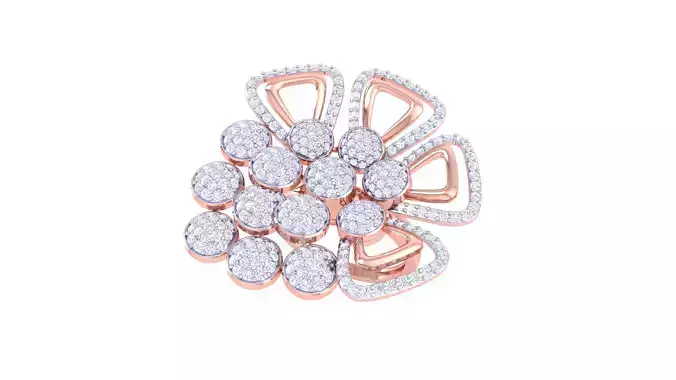 Women Fancy Stylish Flower Ring 3dm STL OBJ FBX Renders Details