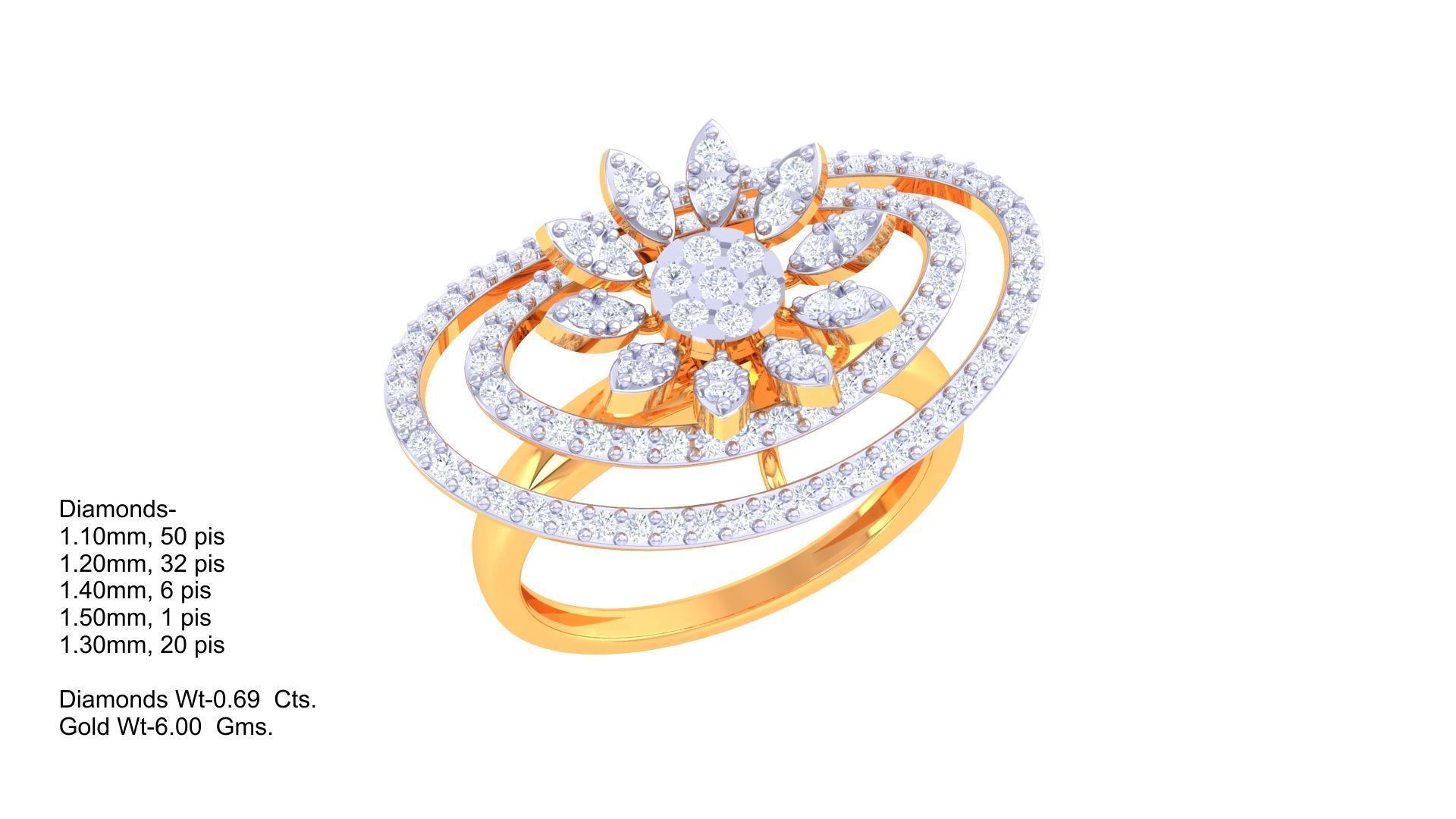 Women Fancy Stylish Ring 3dm STL OBJ FBX Renders Details 3D print model_1