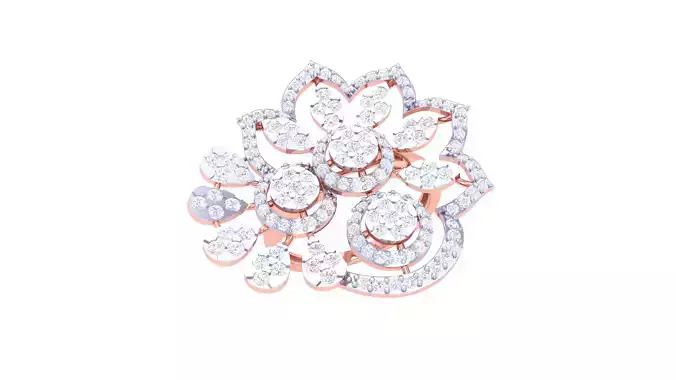 Women Fancy Stylish Flower Ring 3dm STL OBJ FBX Renders Details 3D print model