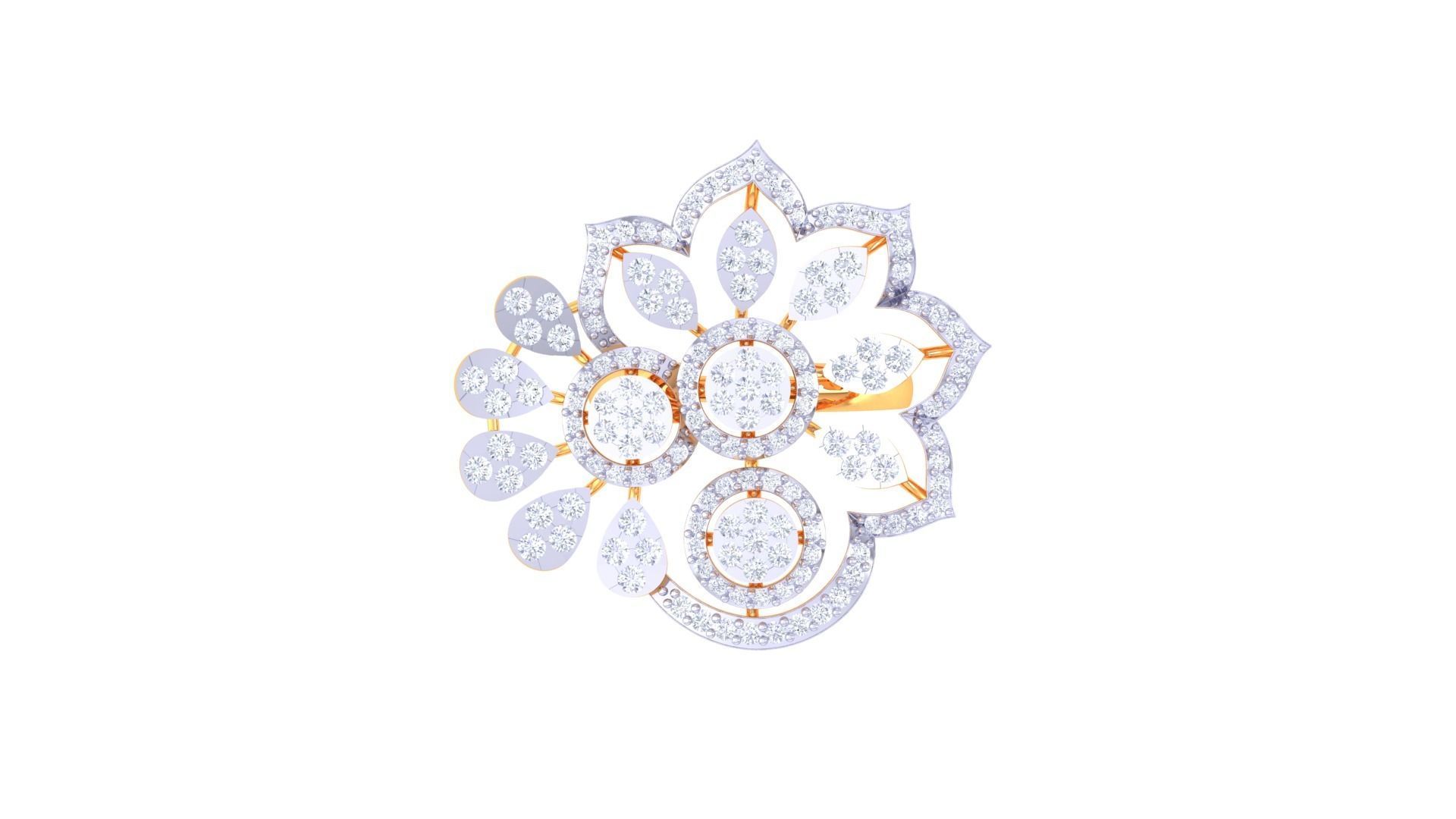 Women Fancy Stylish Flower Ring 3dm STL OBJ FBX Renders Details 3D print model_3