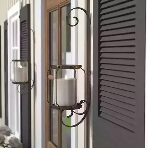 Tall Iron and Glass Wall Sconce