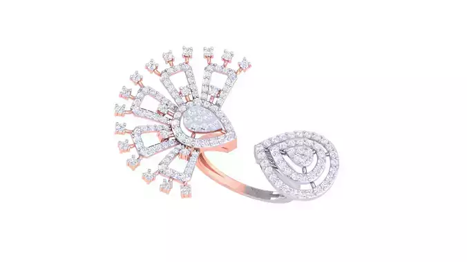 Open End Fancy Stylish Ring 3dm STL OBJ FBX Renders Details 3D print model