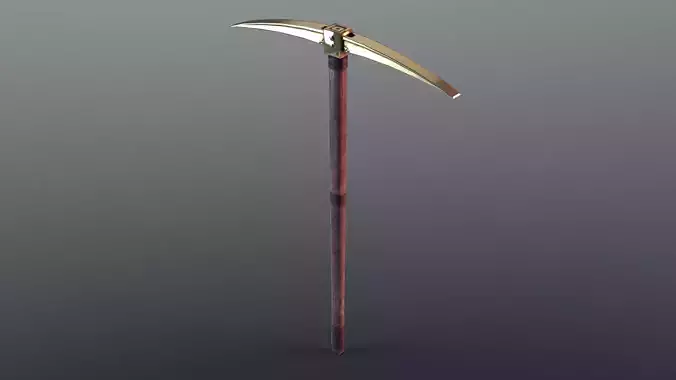 Pickaxe - Gold Low-poly 3D model