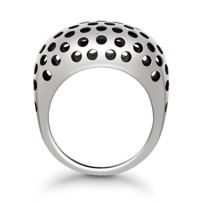Domed holey ring 3D print model_5