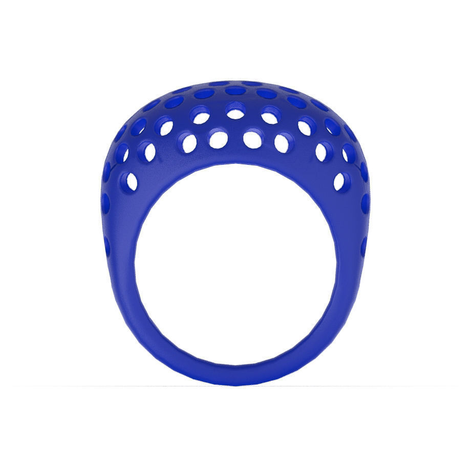 Domed holey ring 3D print model_1