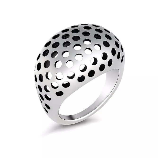 Domed holey ring 3D print model_0