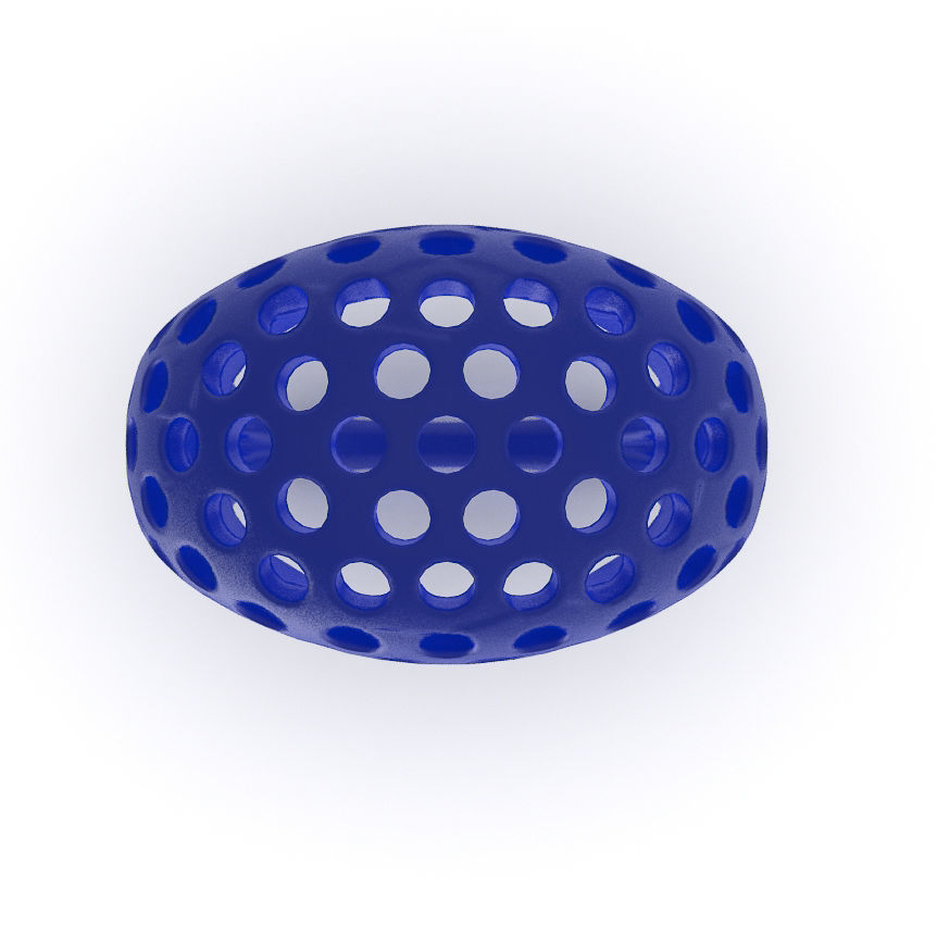 Domed holey ring 3D print model_4