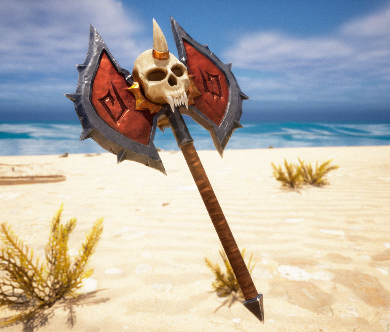 WoW Battle Axe Horde 3D model_3