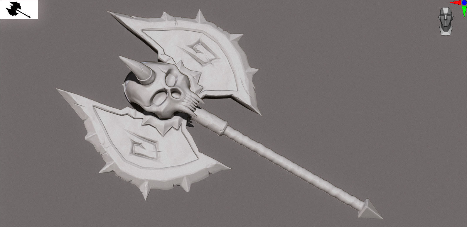 WoW Battle Axe Horde 3D model_6