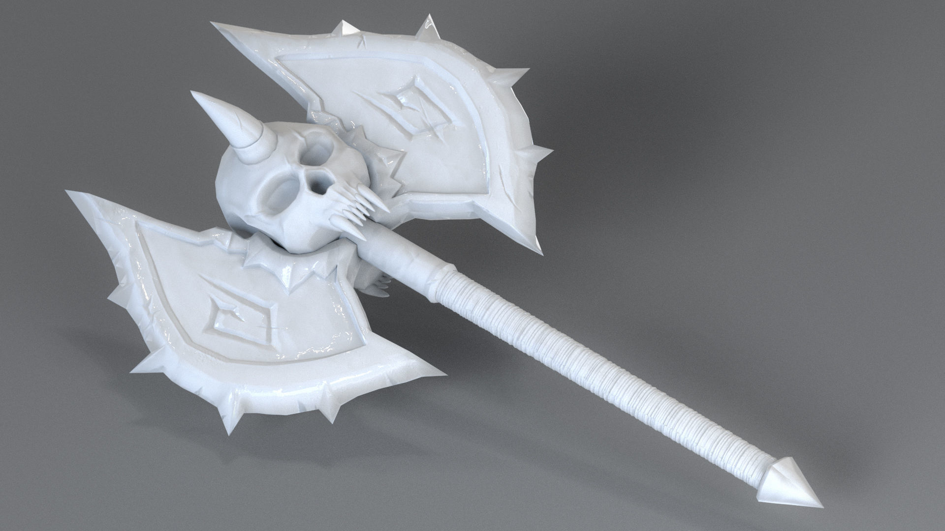 WoW Battle Axe Horde 3D model_1