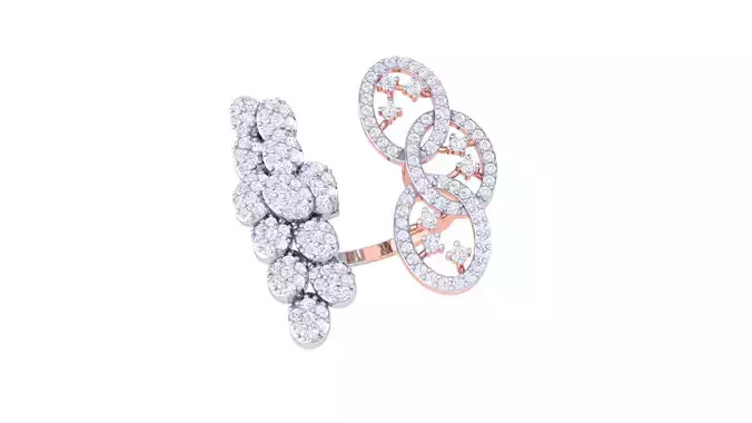 Open End Fancy Stylish Ring 3dm STL OBJ FBX Renders Details 3D print model