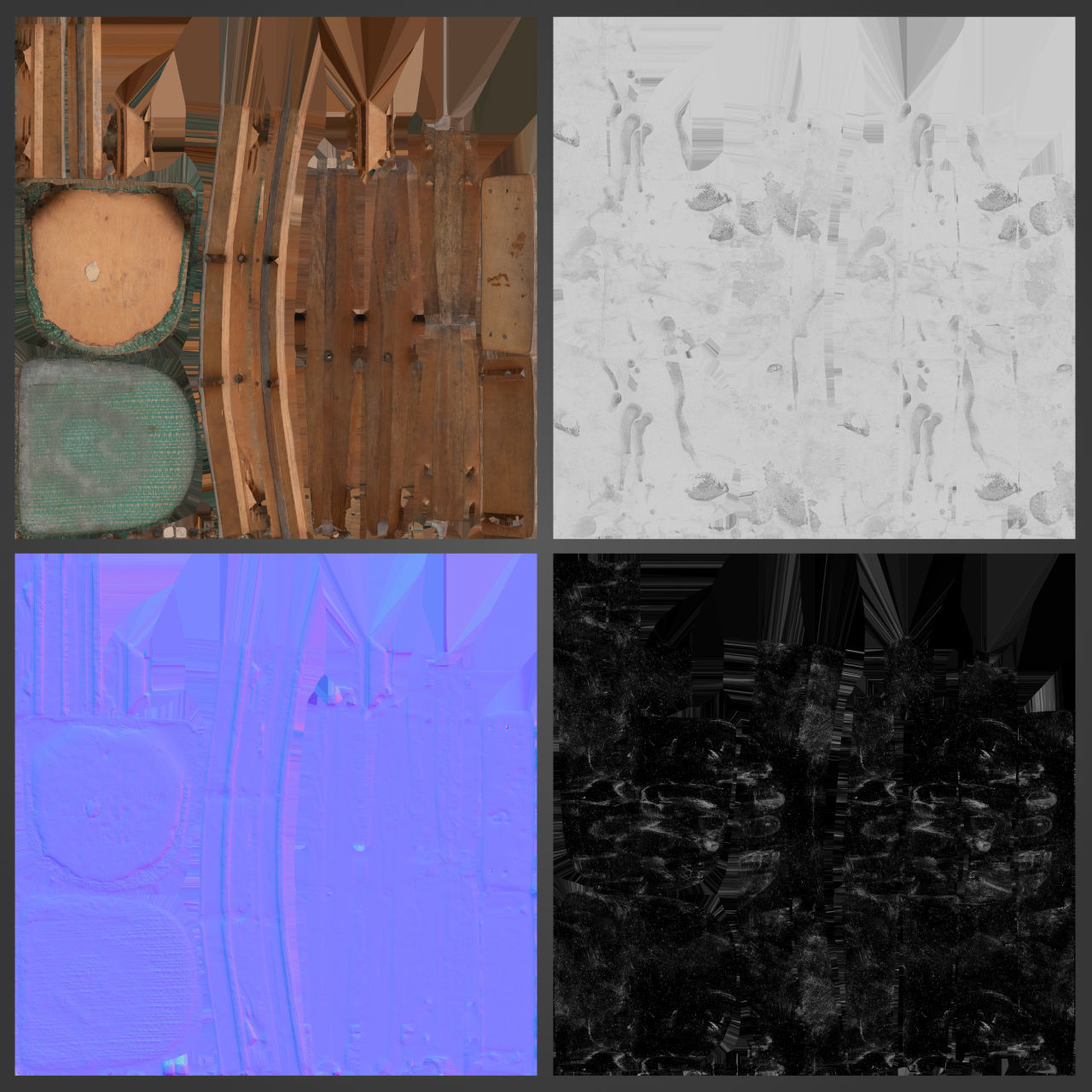 Old chair Low-poly 3D model_12