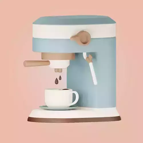 Cartoon Coffee Machine 3D model