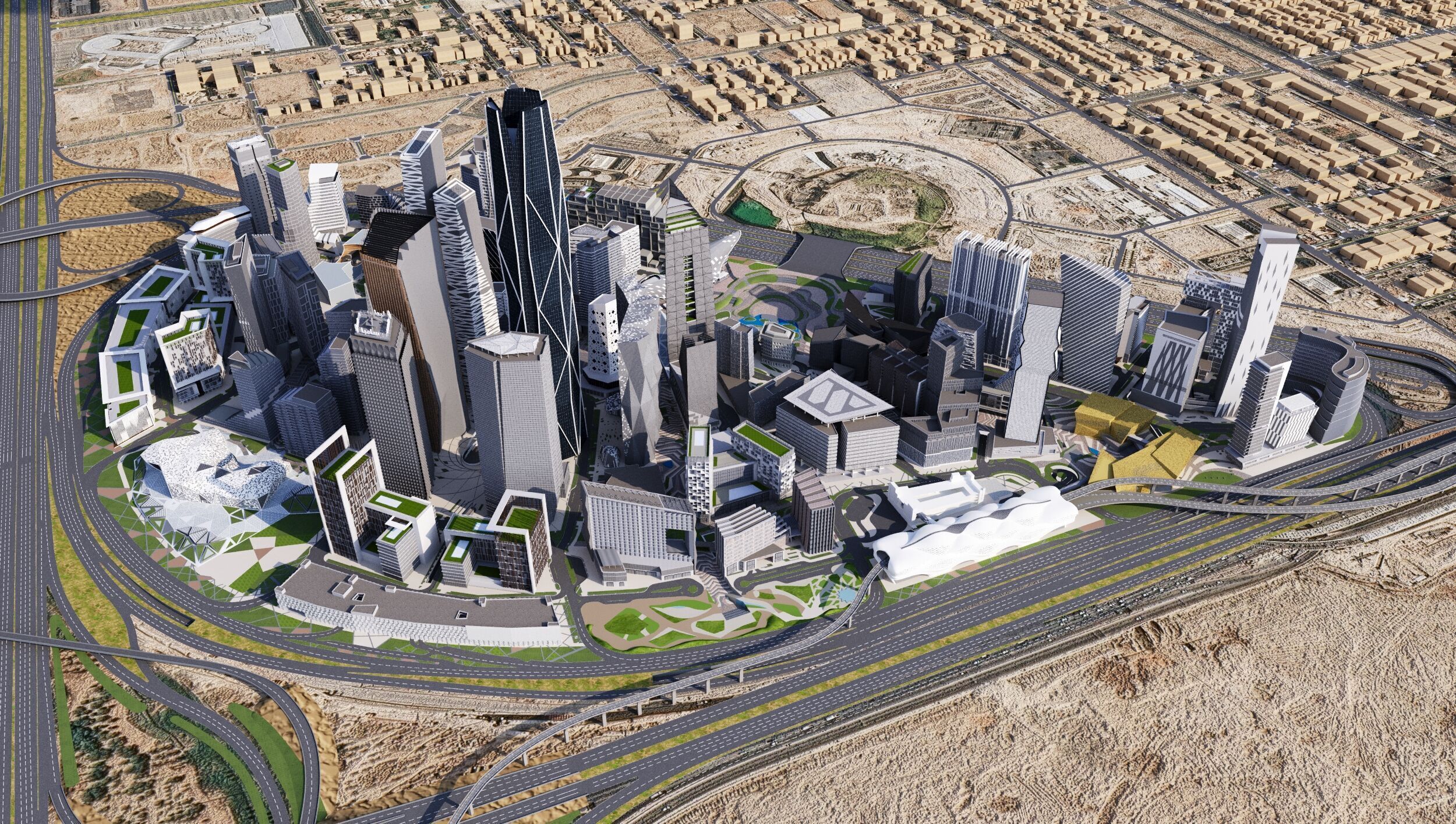 Riyadh King Abdullah Financial District 3D model_2