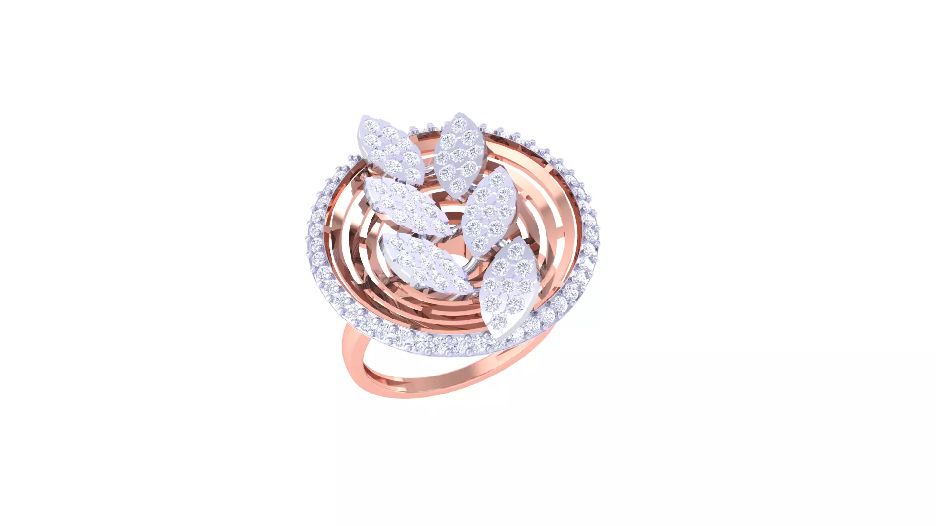 Women Fancy Stylish Flower Ring 3dm STL OBJ FBX Renders Details 3D print model_0