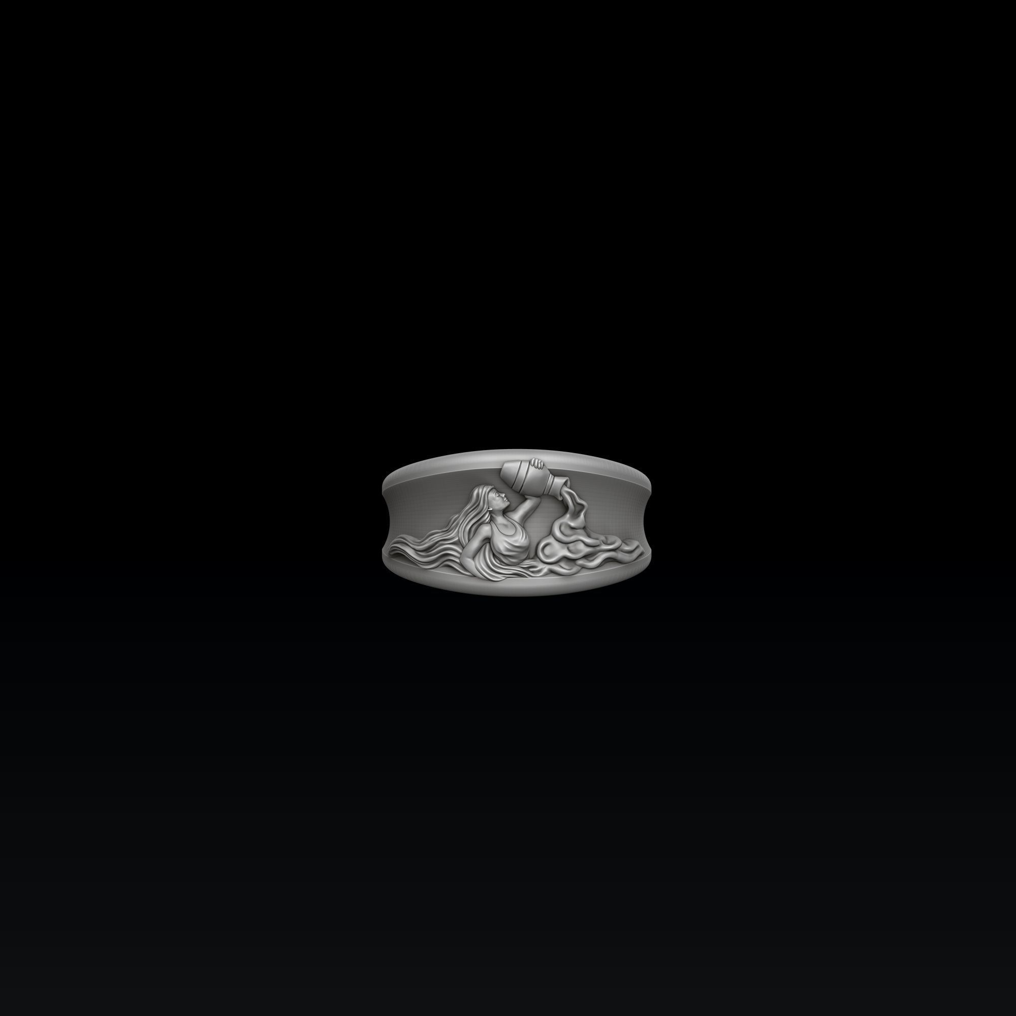 Zodiac Horoscope Pisces Ring 3D print model_3